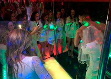 Espectáculo de stripper en limusina